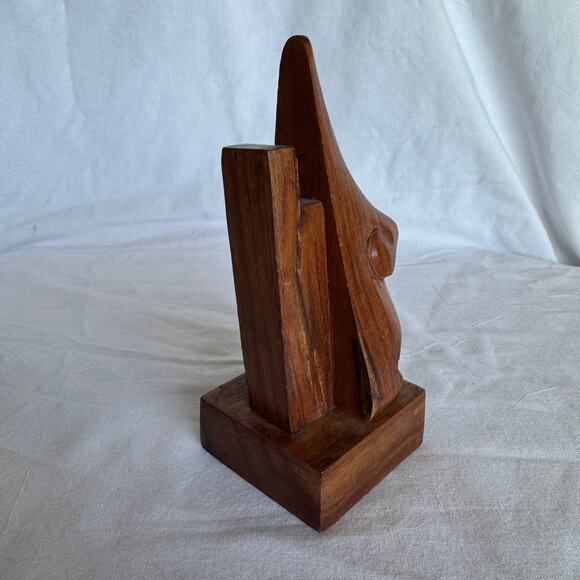 Mid Century Modern Eyeglass Holder Solid Wood Nose - Picture 3 of 9